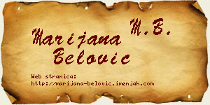 Marijana Belović vizit kartica